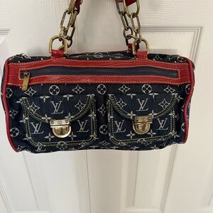 Stunning Blue Denim & Red Leather Bag 🤩🤩